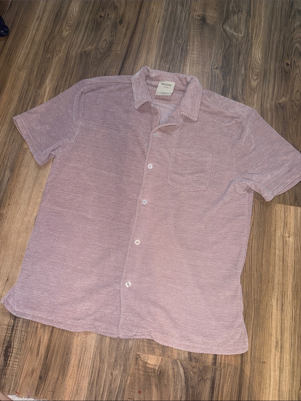 MASSIVE Luxury Vintage Style Chenille Petal Pink Shirt SIZE L